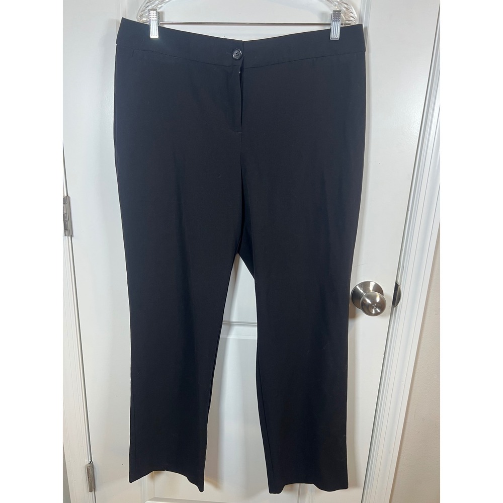 Briggs Women Dress Pants‎ Solid Black Straight Leg Size 16